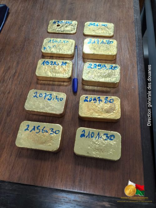 Contrebande. Interception de 17,390kg d’or au PARIF de l’aéroport international d’Ivato